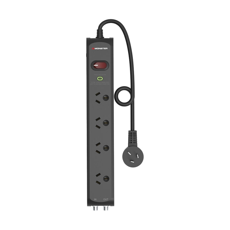 Gaming DesktopMonster 4-Port Surge+RF Black Gaming DesktopMonster 4-Port Surge+RF Black